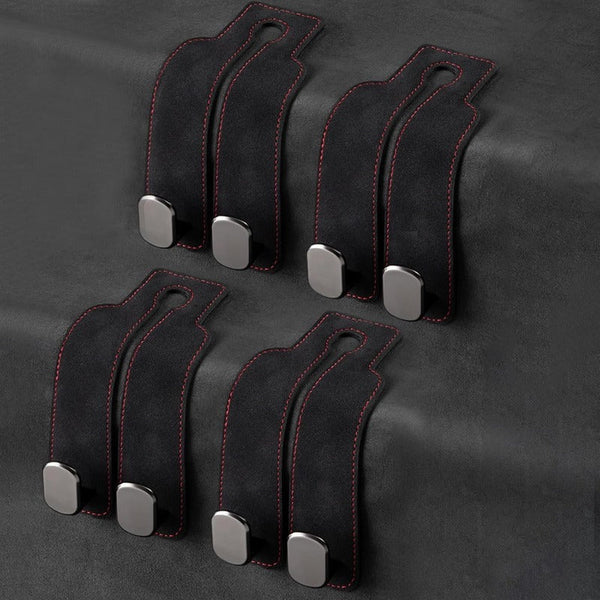 TwinHook Leather Car Headrest Hangers