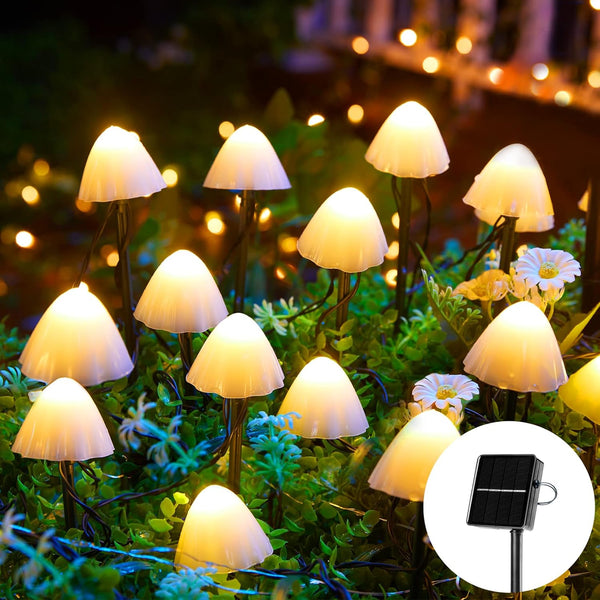 Solar Mushroom String Lights