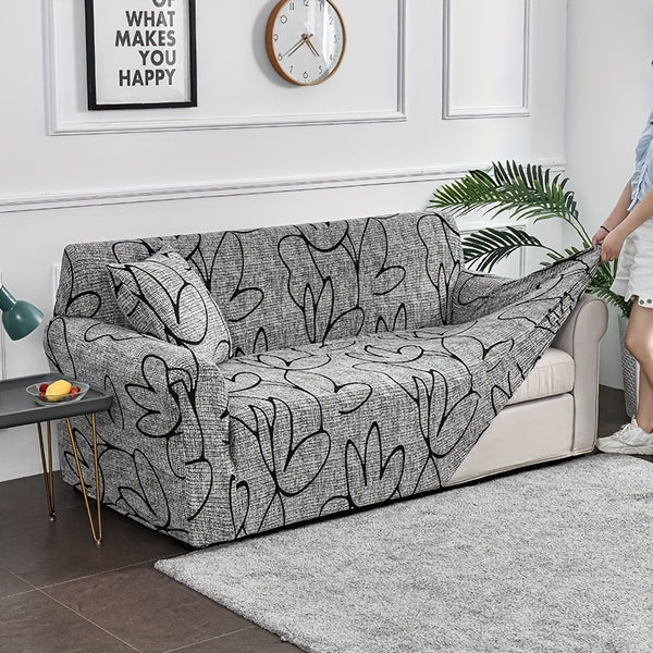 Leaf Printed Elastic Sofa Slipcover