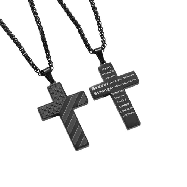 IronPride Cross American Flag Cross Necklace