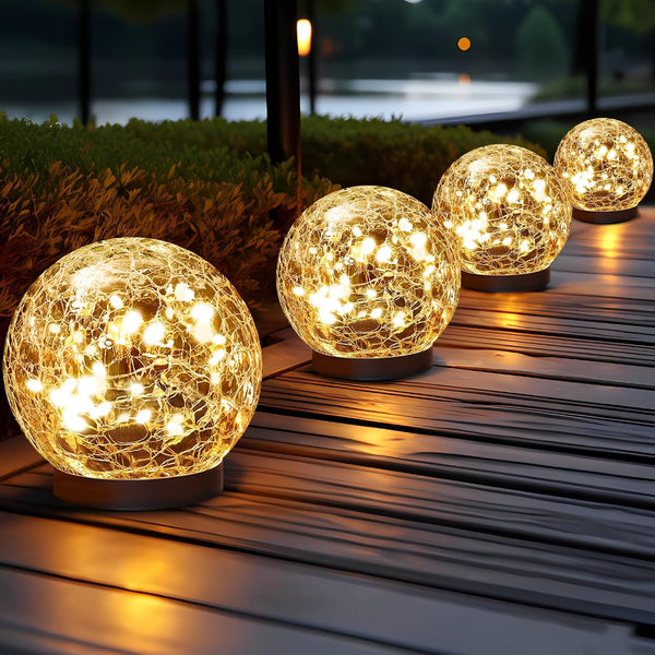 Solar Crackled Glass Ball Lights