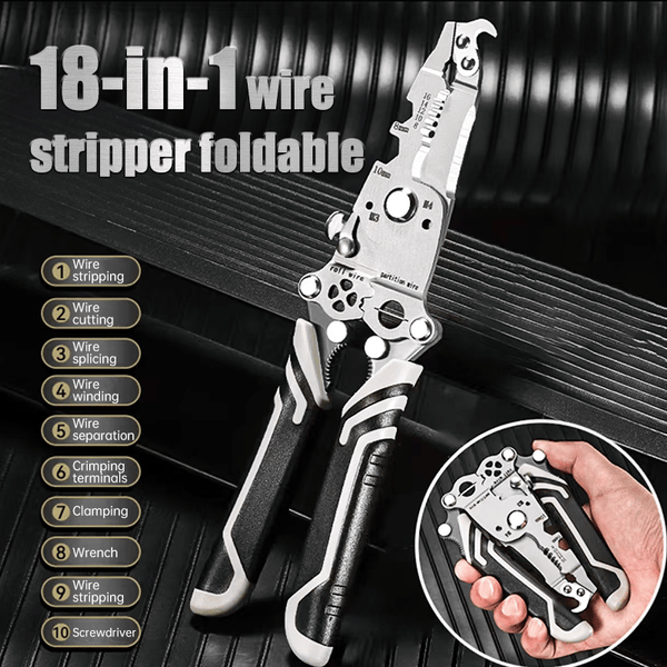 💥2024 New Upgrade💥Multifunctional Folding Wire Stripper-Professional Electrician Tool